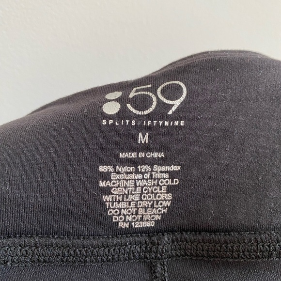 Splits59 Black Highlight Performance Cropped Capri Faux Leather Leggings Size M - Picture 8 of 12